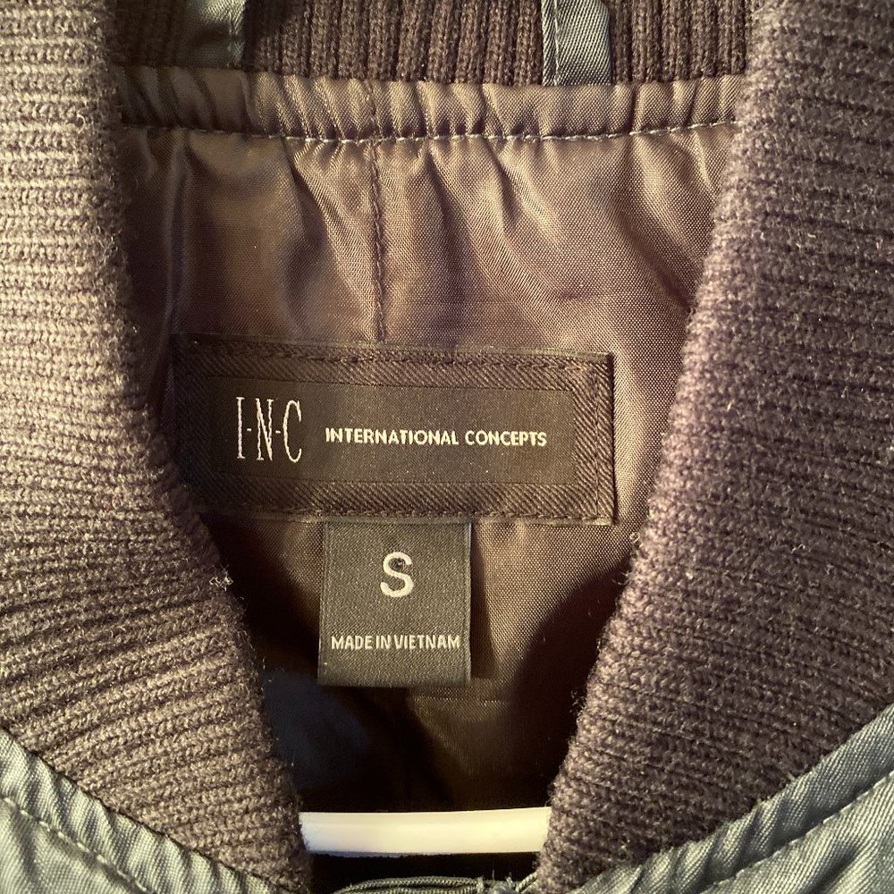 INC Men's Bomber Jacket with Front Zipper Closure Size Small - Picture 2 of 4